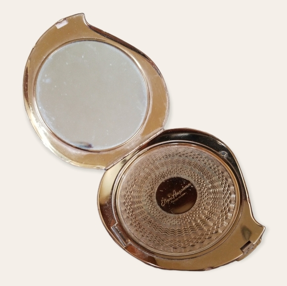 Vintage Elgin American Made in U.S.A. Goldtone Mirrored Powder Purse Compact - Picture 8 of 16